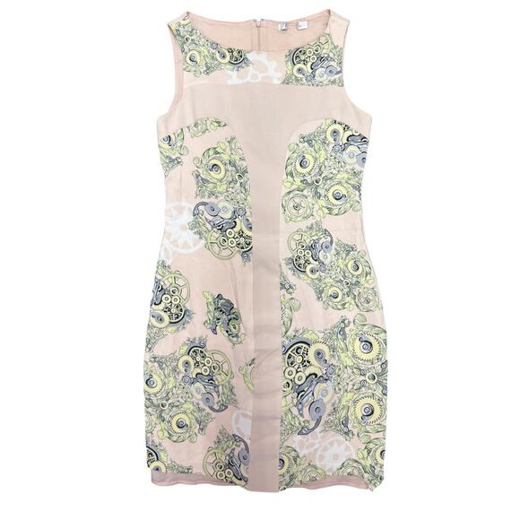 Versace Collection Pink Baroque Gear Print Sleeveless Sheath Dress IT40 US4 - Picture 1 of 14